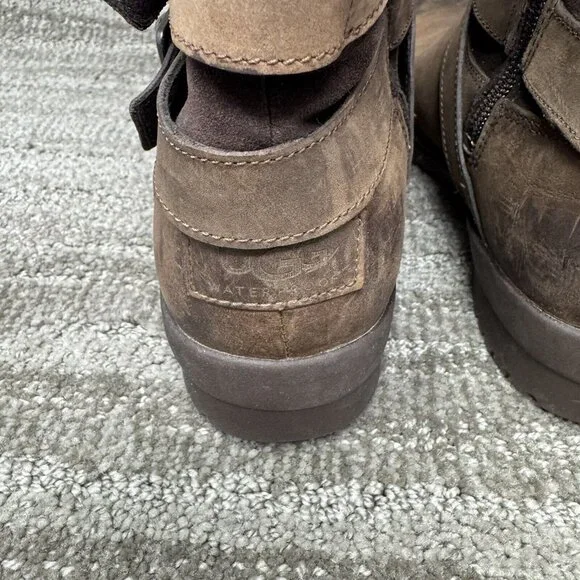 UGG 1095155 Lorna Brown Suede Leather Waterproof Zip Up Boots